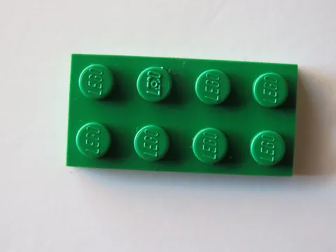 Vintage Lego Green Plate Part # 3020 2x4 Brick  Old #1758