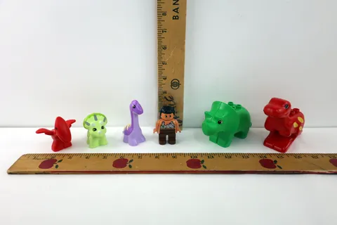 Lego Duplo Dinosaur Lot of 4 Baby Brachiosaurus,Tricerotops,Pterodactyl &Caveman