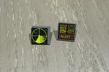 LEGO Roadsign Clip-on 2 x 2 Square with Map, Head, "DANGER" and "ALERT!" 2 Piece
