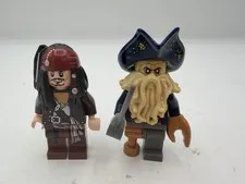 Authentic LEGO Davy Jones & Jack Sparrow Minifigure Lot Black Pearl 4184 MINTY!