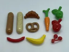 10 X LEGO Foods Apple Bread Banana Pretzel Cherries Hot Dog Carrot L352