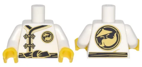 LEGO® Part 973pb2784c01 - Torso Ninjago Robe with Gold Frog Clasps