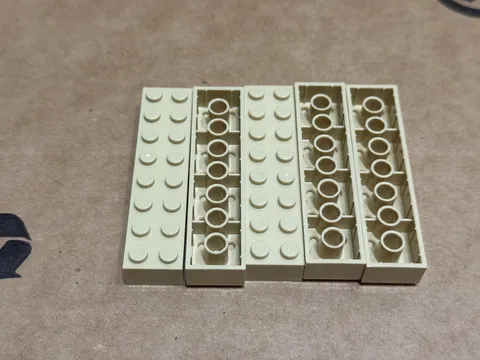 LEGO Parts - Tan Brick 2 x 8 - No 3007 - QTY 5
