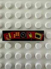 LEGO Tile 1 x 4 with Red Control Panel with Gauge and Yellow Buttons 2431px1
