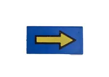LEGO Space Blue Tile 1 x 2 with Yellow Arrow #3069p06 - 6845 6985 6931 6872