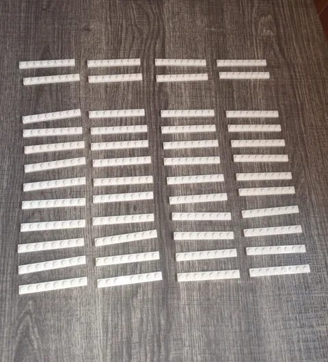 48 pieces White Genuine Lego 1 x 8 Plates Part 3460 WYSIWYG IRL u get 48 plates