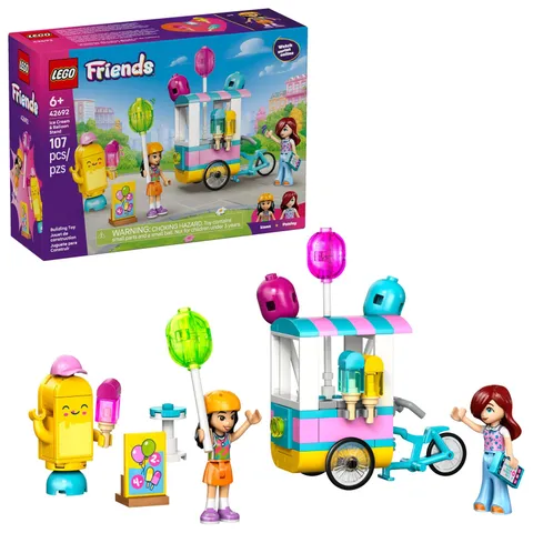 LEGO Friends Ice Cream & Balloon Stand Building Toy for Girls & Multicolor