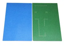 LEGO 24 x 40 Blue & Green Baseplate Lot Police Headquarters Coast Guard Station