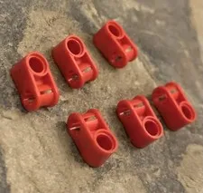 LEGO Parts - Red Technic, Axle and Pin Connector Perpendicular - No 6536 - QTY 6