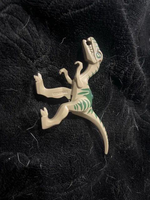 LEGO JURASSIC WORLD Dinosaur Coelophysis Galliminus Dark Green Stripe Minifigure
