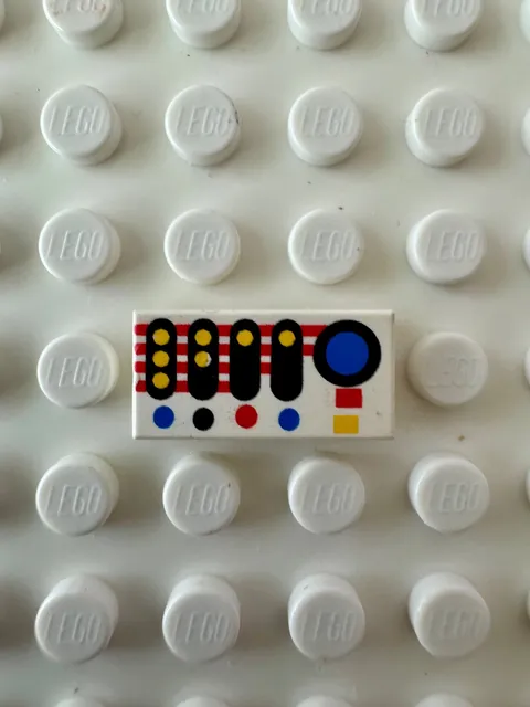 LEGO Tile 1x2 w Control Panel with Black, Blue, Red, and Yellow Buttons 3069p30
