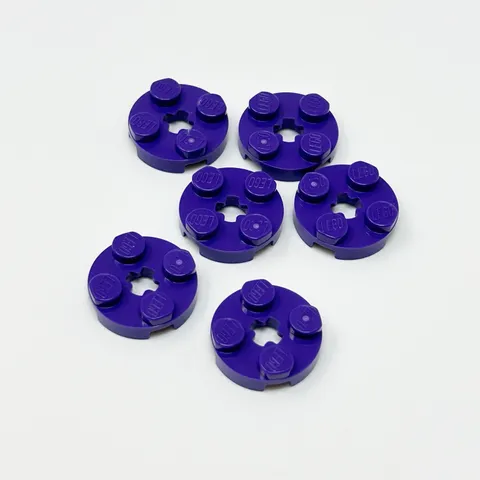 4032 LEGO Parts Plate Round 2x2 w/ X Axle Hole DARK PURPLE (6)