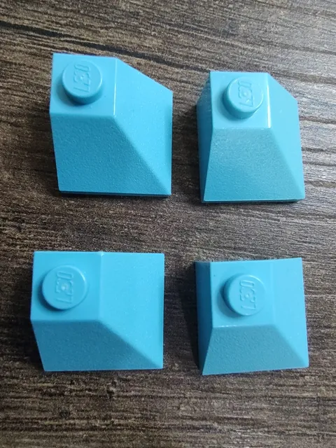 LEGO Parts 3045 (4pcs) Slope 45° 2x2 Double Convex Azure