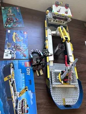 LEGO City 60266 Ocean Exploration Ship 745pc Helicopter Included NO MINIFIGS