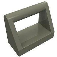 LEGO Part 2432 - Dark Gray Tile Special 1 x 2 with Handle