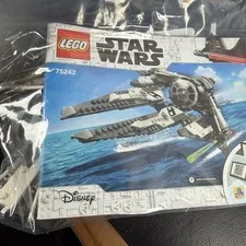 Retired LEGO Star Wars: Black Ace TIE Interceptor (75242) 99% complete w/ manual