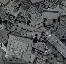 Lightly Used LEGO Dark Gray Random Assortment 1/2 Pound Lot 200+ Pieces