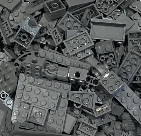 Lightly Used LEGO Dark Gray Random Assortment 1/2 Pound Lot 200+ Pieces