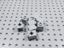 LEGO Lot of 8 Light Bluish Gray 1x1 Technic Bricks w/ Axle Hole BB