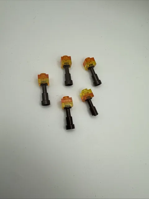 5X Lego Figures Minecraft Accessories Torch Brown Fire Orange Yellow 3024 64644