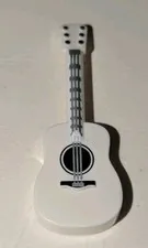 LEGO Utensil White Guitar Acoustic with Silver Strings Black Tuning Knobs Part