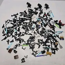 LEGO Star Wars Minifigure Weapons LOT of 150 Plus Minifigure Gun Lightsaber Jedi