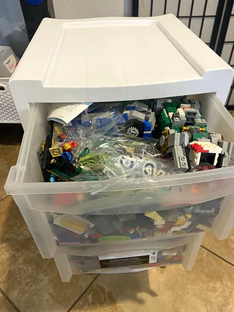 LEGO Bulk Lot Mixed Bricks Pieces & Parts, Multicolor Plastic, Drawer Storage