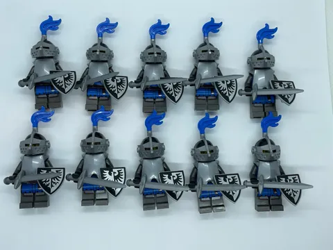 10 X LEGO Black Falcon Knight Castle Minifigures Figs Shield Armor Sword B8