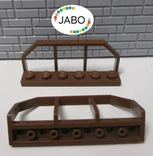 (M4/6/9) LEGO 2x 6583 Railway Railing 1x6 brown 7104