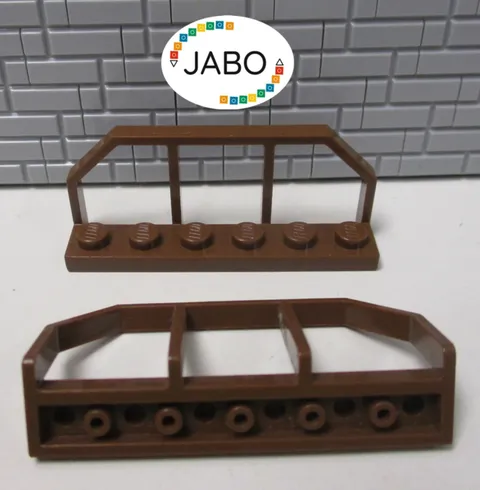 (M4/6/9) LEGO 2x 6583 Railway Railing 1x6 brown 7104