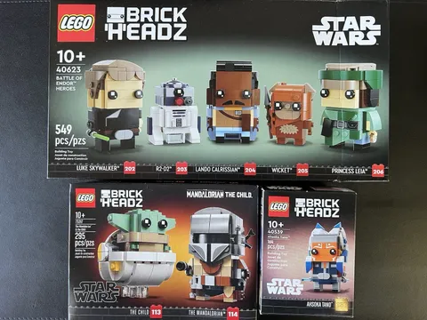 LEGO BrickHeadz Star Wars Lot - Ahsoka 40539 & Mandalorian 75317 Endor 40623