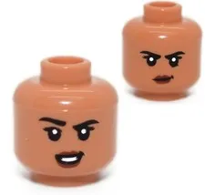 LEGO Nougat Minifigure Head Selina Kyle Batman 76183 tan female smirk 6336803
