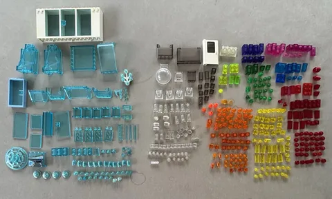 Lego Translucent Lot 430+ Pieces Windows-Doors-Sabers  Flames-Windshields etc.