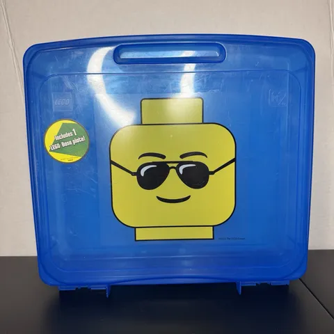 LEGO Hard Transparent Blue Plastic Travel Storage Case 2010 Lego Case Only