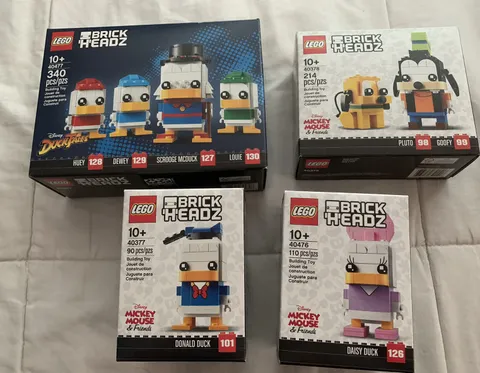 LEGO BRICKHEADZ DISNEY DuckTALES 40477 Goofy PLUTO 40378 Donal 40377 Daisy 40476