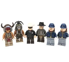 Lego Lone Ranger Minifigure Lot 6 Figures Red Knee Tonto Barrett Cavalry Soldier