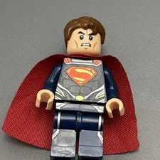 Lego DC Heroes Man of Steel: Superman Minifigure Dark Blue Suit sh077 - READ!