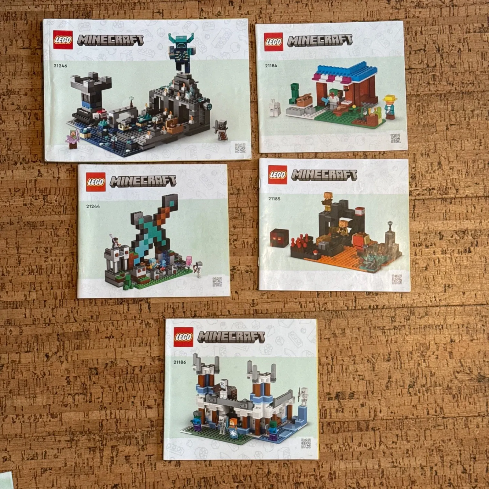 Lot of 5 Minecraft Lego Manuals Only - See Description for Set Numbers