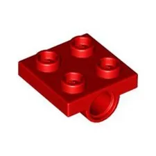 LEGO Briques Pièces 10x Brillant Rouge 2x2 Plaque Double Peg Essieu Trous 281721