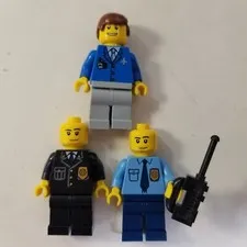 Lego Mini Figure POLICE OFFICER Captain Airport Controller Attendant Minifig Lot