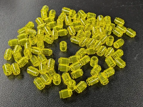 Lego Lot  x100 Trans-Yellow Brick, Round 1 x 1 # 3062 Bulk Parts MOC