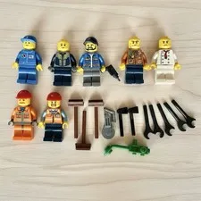 LEGO Minifigure Lot Construction Worker City Figures & Tools Bundle 20 Pieces