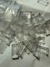 LEGO- NEW-3069b - TRANS CLEAR- 1 X 2  TILE W/ GROOVE- 20 PIECES