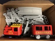 Vintage LEGO Duplo Steam Train Set 10874 Box Of Tracks, Train, & Passenger Car