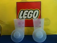Large LEGO® Pick A Brick Plastic Cups Containers with Snap on Lids (Lot of 2)