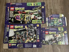 4 LEGO Empty Boxes Teenage Mutant Ninja Turtles 79100 79101 79103 79104 Flat
