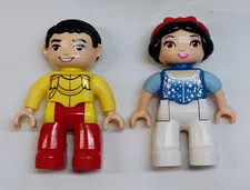 Lego Duplo Figure Prince Charming Yellow/Red & Snow White (Lot of 2 as Shown)