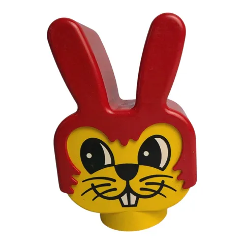 Vintage Lego Duplo Big Animal Head Rabbit Bunny Piece Red & Yellow #1659