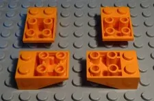 Lego Brick Slant 2x3 Negative Orange 4 Pieces