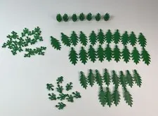 LEGO Green Plants Leaves Foliage Lot 58pc Tree Fern Bush Landscape Bulk Parts